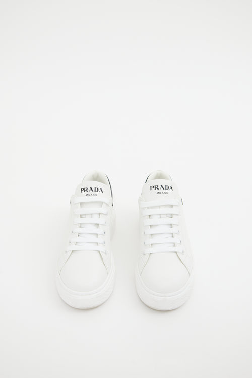 Prada White Marco Lace Up Sneakers