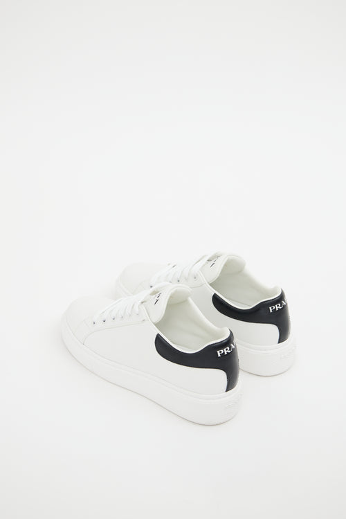 Prada White Marco Lace Up Sneakers