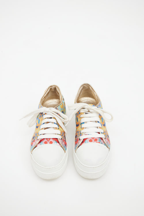 Prada White 
Multicolour Floral Brocade Sneaker