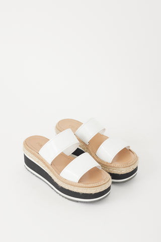 Prada White 
Multicolour Strappy Espadrille Sandal