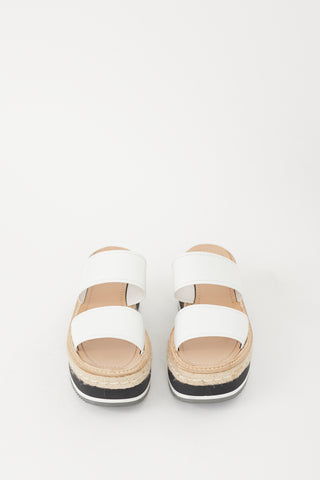 Prada White 
Multicolour Strappy Espadrille Sandal