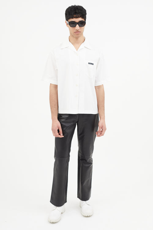 Prada White Poplin Logo Shirt