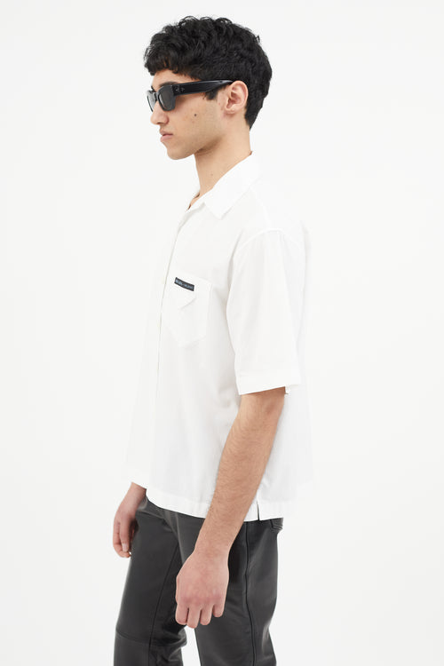 Prada White Poplin Logo Shirt