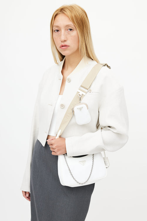 Prada White Re-Edition 2005 Mini Shoulder Bag