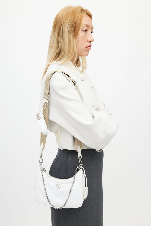 Prada White Re-Edition 2005 Mini Shoulder Bag