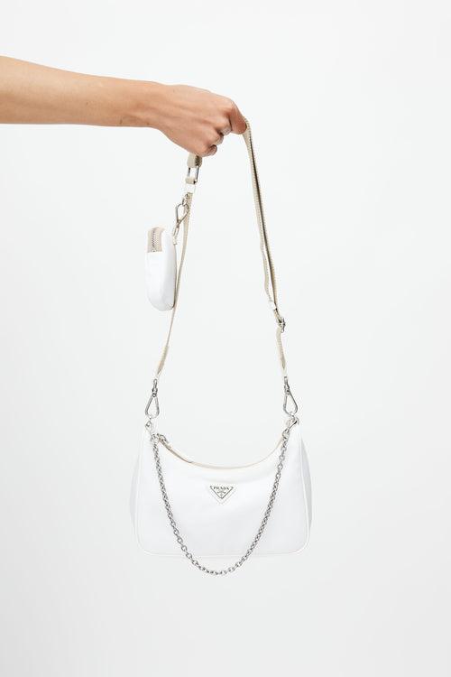 Prada White Re-Edition 2005 Mini Shoulder Bag