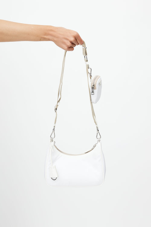 Prada White Re-Edition 2005 Mini Shoulder Bag