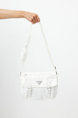 Prada White Re-Nylon Shoulder Bag