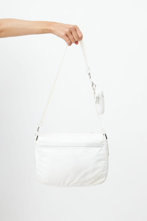 Prada White Re-Nylon Shoulder Bag