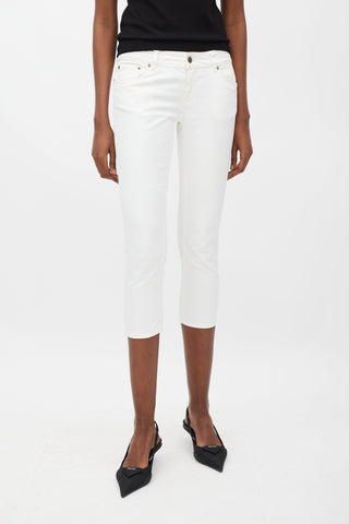 Prada White Cropped Skinny Jeans