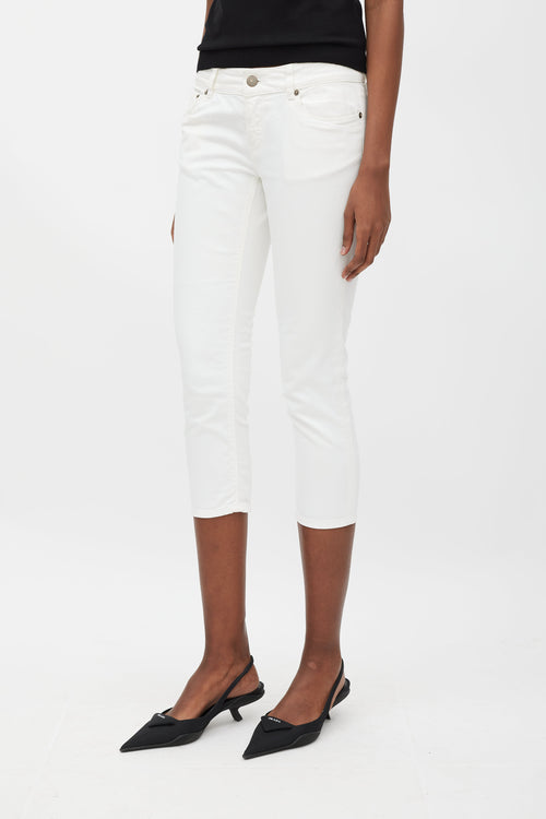 Prada White Cropped Skinny Jeans