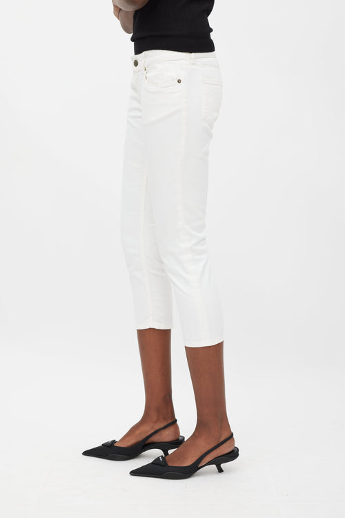 Prada White Cropped Skinny Jeans