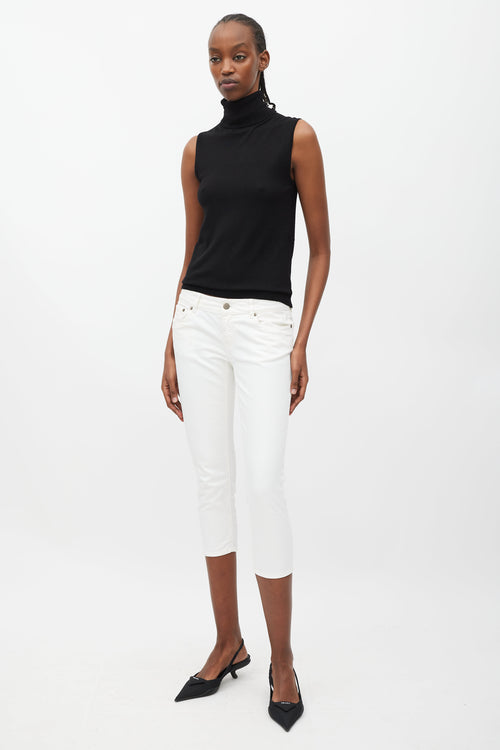 Prada White Cropped Skinny Jeans