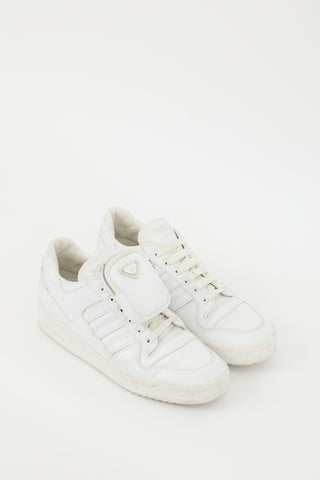 Prada X Adidas White Re-Nylon 
Leather Low Sneaker