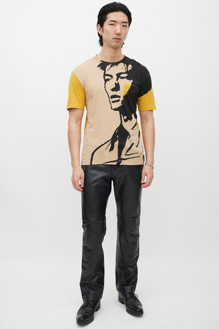 Prada Yellow 
Black Face Graphic T-Shirt