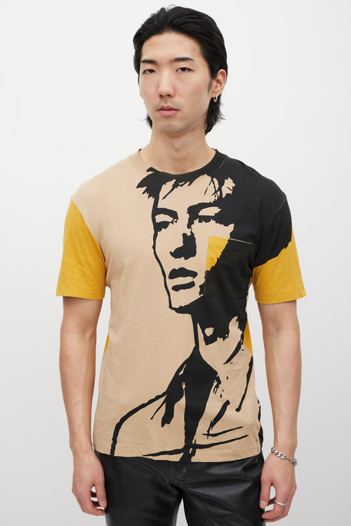 Prada Yellow 
Black Face Graphic T-Shirt