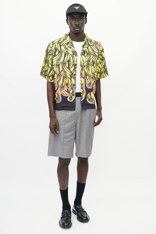 Prada Yellow 
Multicolour Banana Flame Shirt