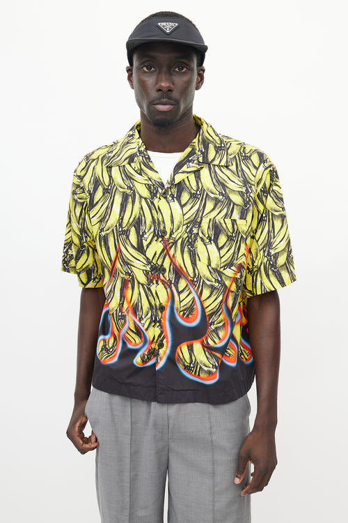 Prada Yellow 
Multicolour Banana Flame Shirt