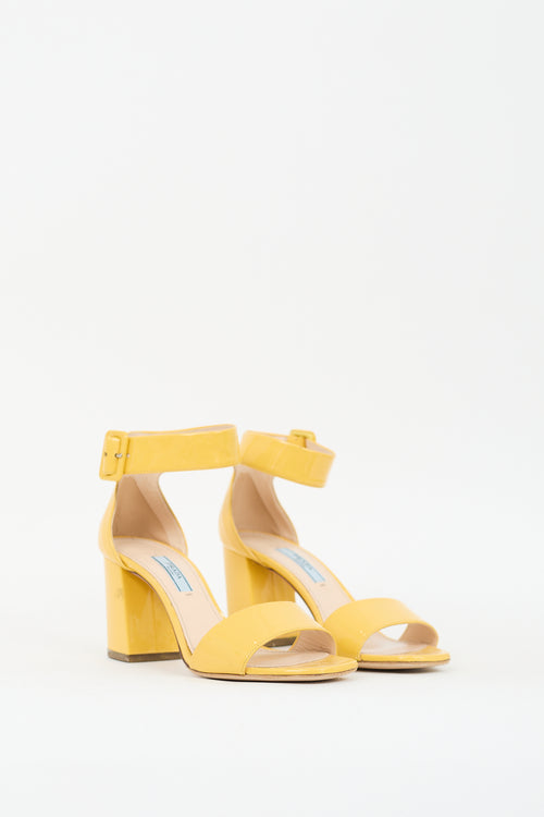 Prada Yellow Patent Leather Heel