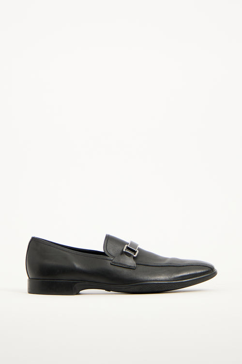 Prada Vintage Black Leather Loafers