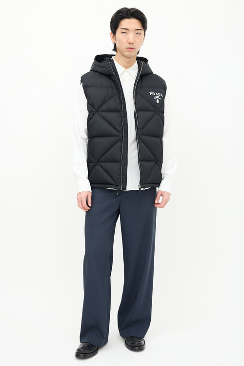 Prada Black Quilted Re-Nylon Down Vest