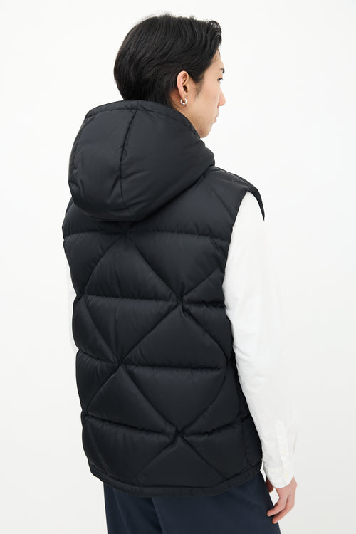 Prada Black Quilted Re-Nylon Down Vest