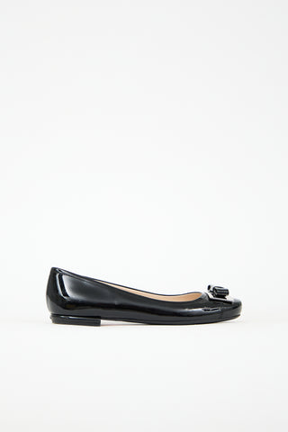 Prada Patent Leather Bow Flat