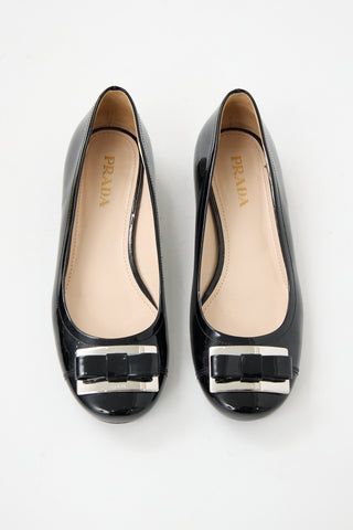 Prada Patent Leather Bow Flat