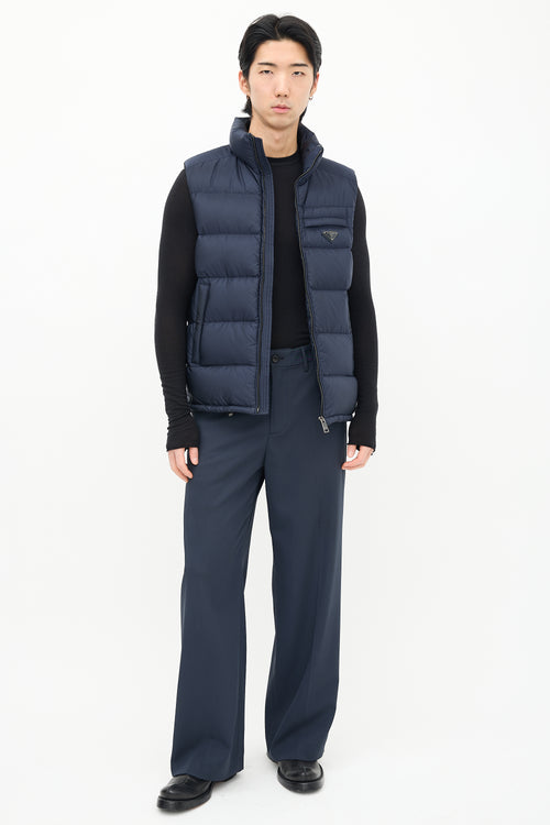 Prada Navy Padded Re-Nylon Down Vest