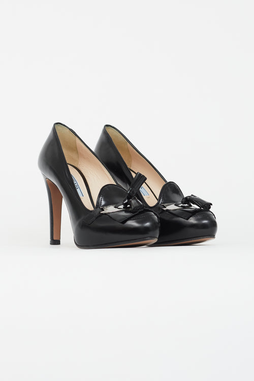 Prada Black Kiltie Tassel Heel