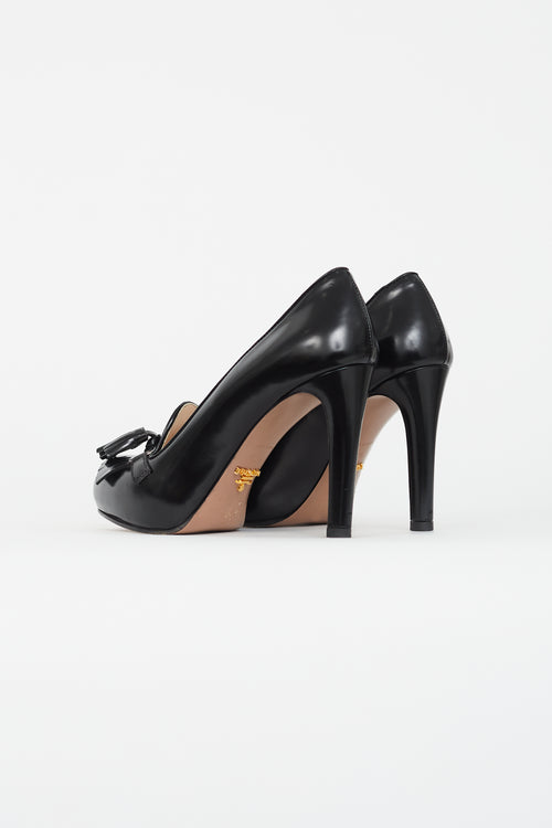 Prada Black Kiltie Tassel Heel