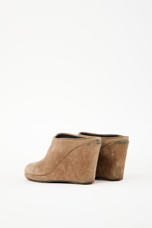 Prada Sport Brown Suede Mule