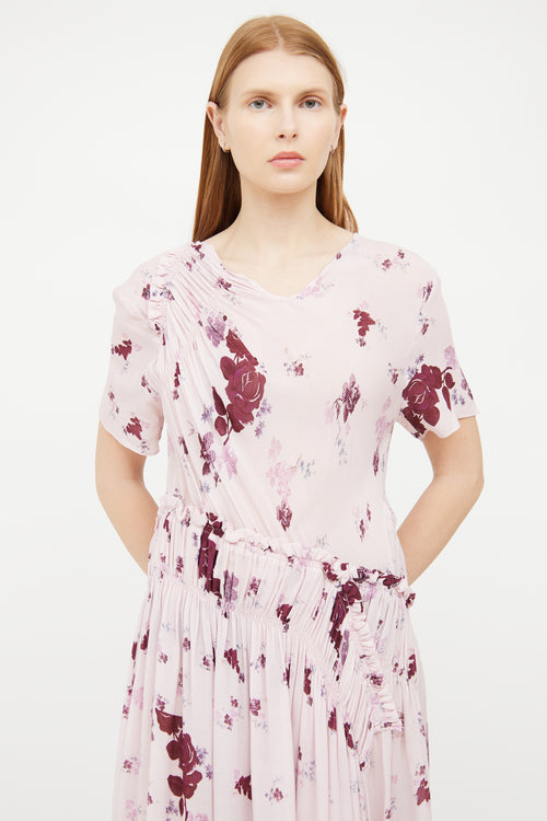 Preen Line Pink Floral Asymmetrical Dress