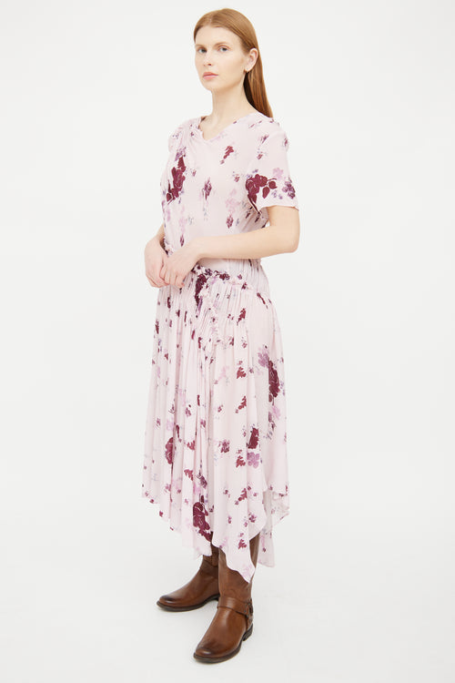 Preen Line Pink Floral Asymmetrical Dress