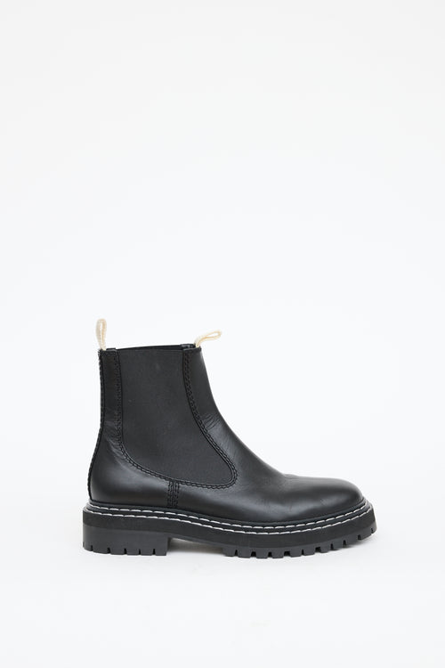 Proenza Schouler Black Leather Chelsea Boot