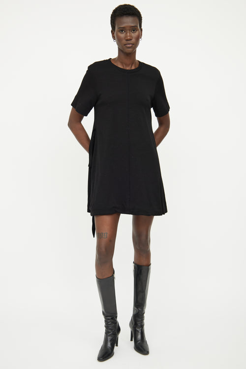 Proenza Schouler Black Tie Short Sleeve T-shirt Dress