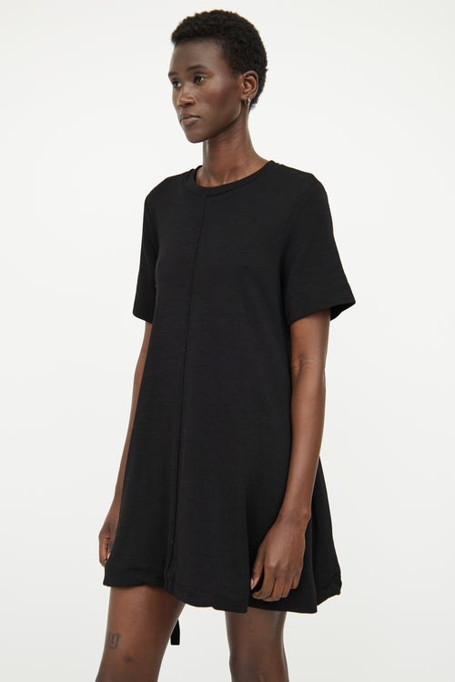 Proenza Schouler Black Tie Short Sleeve T-shirt Dress