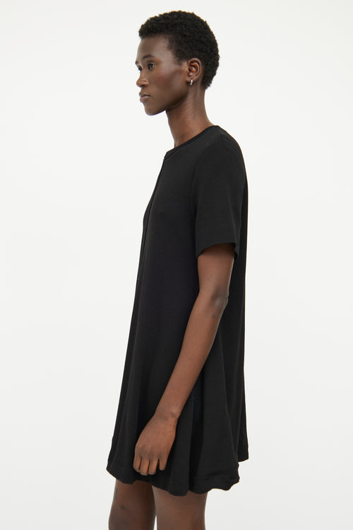 Proenza Schouler Black Tie Short Sleeve T-shirt Dress