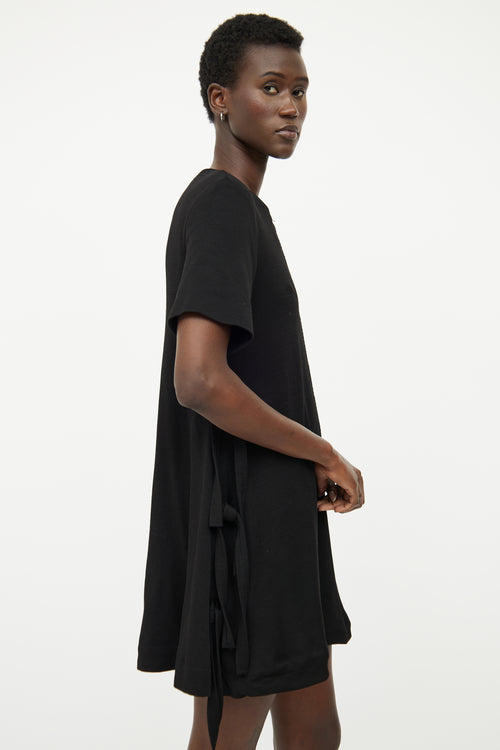 Proenza Schouler Black Tie Short Sleeve T-shirt Dress