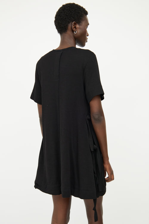 Proenza Schouler Black Tie Short Sleeve T-shirt Dress