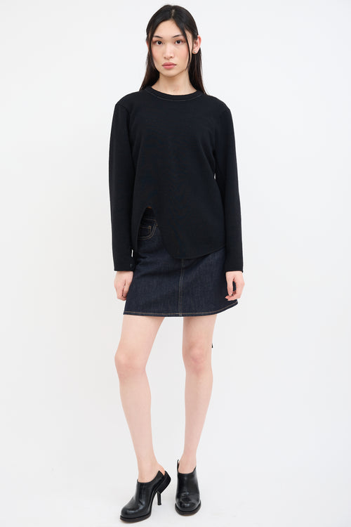 Proenza Schouler Black Asymmetrical Zip Sweatshirt