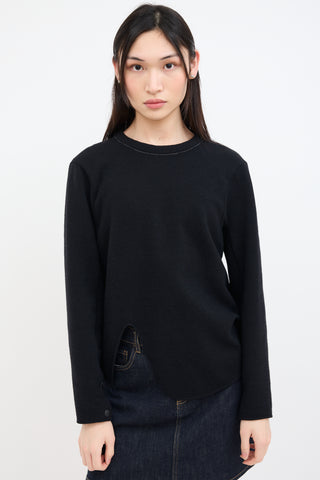 Proenza Schouler Black Asymmetrical Zip Sweatshirt