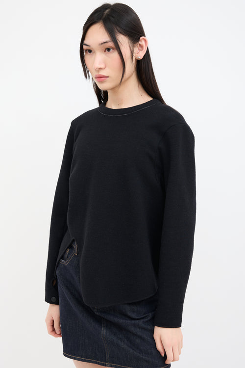 Proenza Schouler Black Asymmetrical Zip Sweatshirt