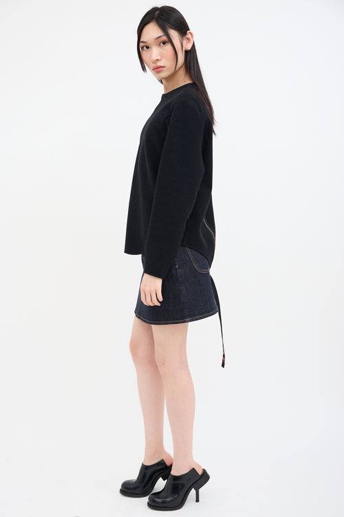 Proenza Schouler Black Asymmetrical Zip Sweatshirt