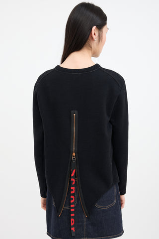 Proenza Schouler Black Asymmetrical Zip Sweatshirt