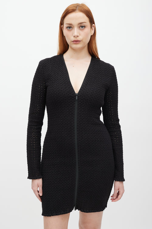 Proenza Schouler Black Broderie Anglaise Mini Dress