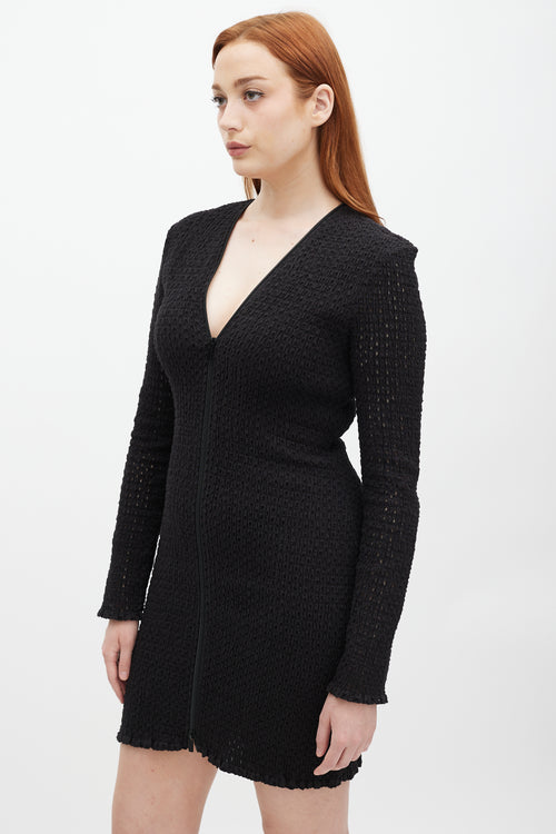 Proenza Schouler Black Broderie Anglaise Mini Dress