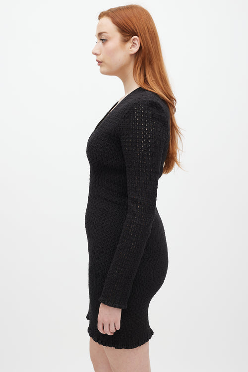 Proenza Schouler Black Broderie Anglaise Mini Dress