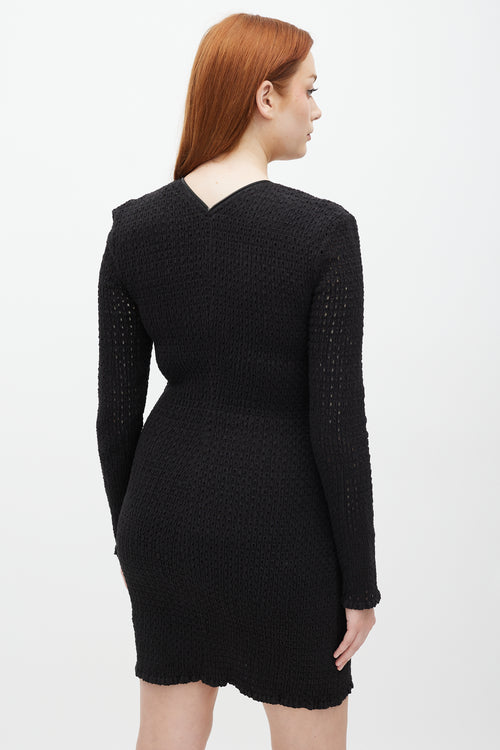 Proenza Schouler Black Broderie Anglaise Mini Dress