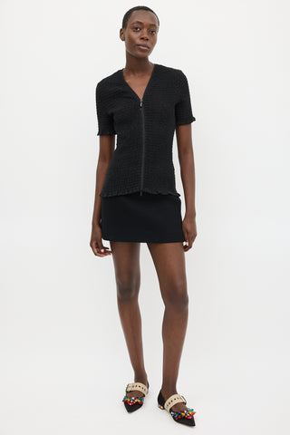 Proenza Schouler Black Eyelet Zip Top